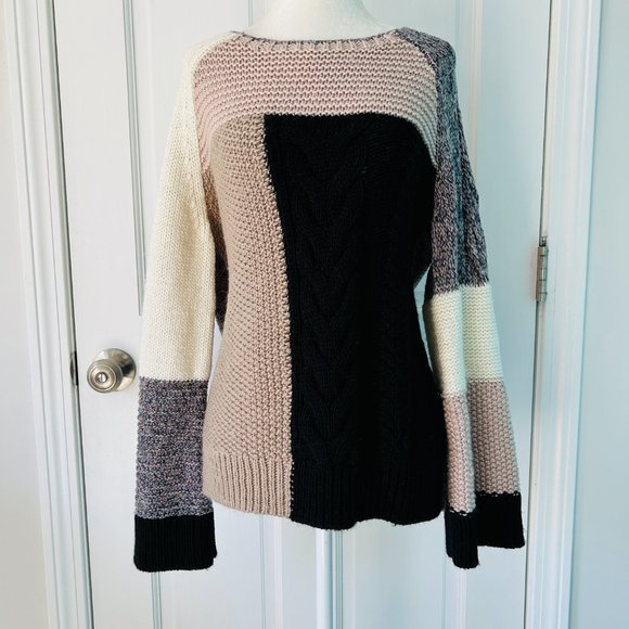 LOFT Modern Patchwork Sweater (size M) - Picture 4 of 14
